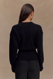 Alexia Buttoned Oversized Cardigan Black