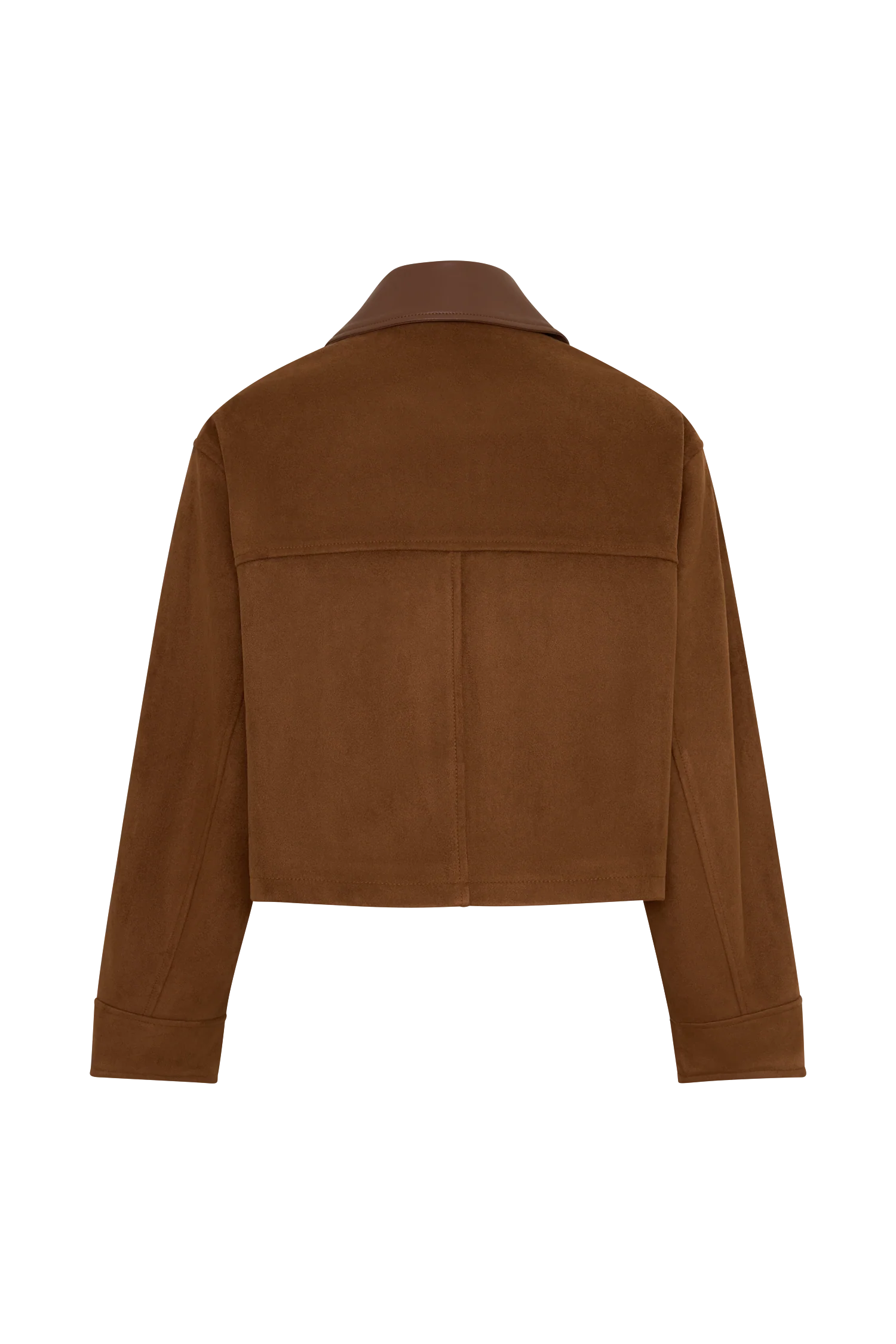 Remy Faux Suede Leather Collared Jacket Tan