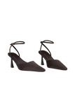 Marley Satin Pointed Heel Chocolate