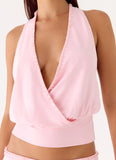 Pinki Beaded Halter Top - Pink