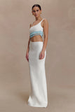 Ruvic Knit Maxi Beaded Dress White