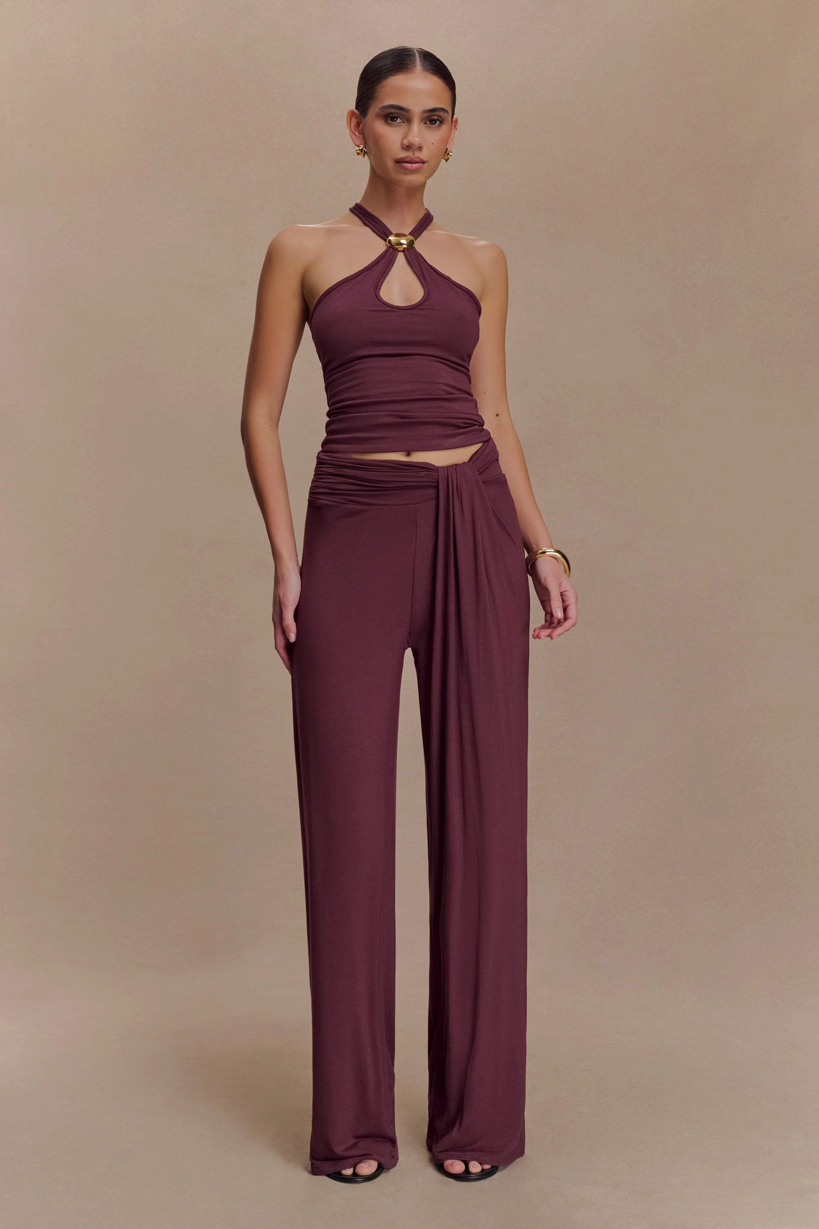 Ramona Modal Straight Leg Pant Mahogany