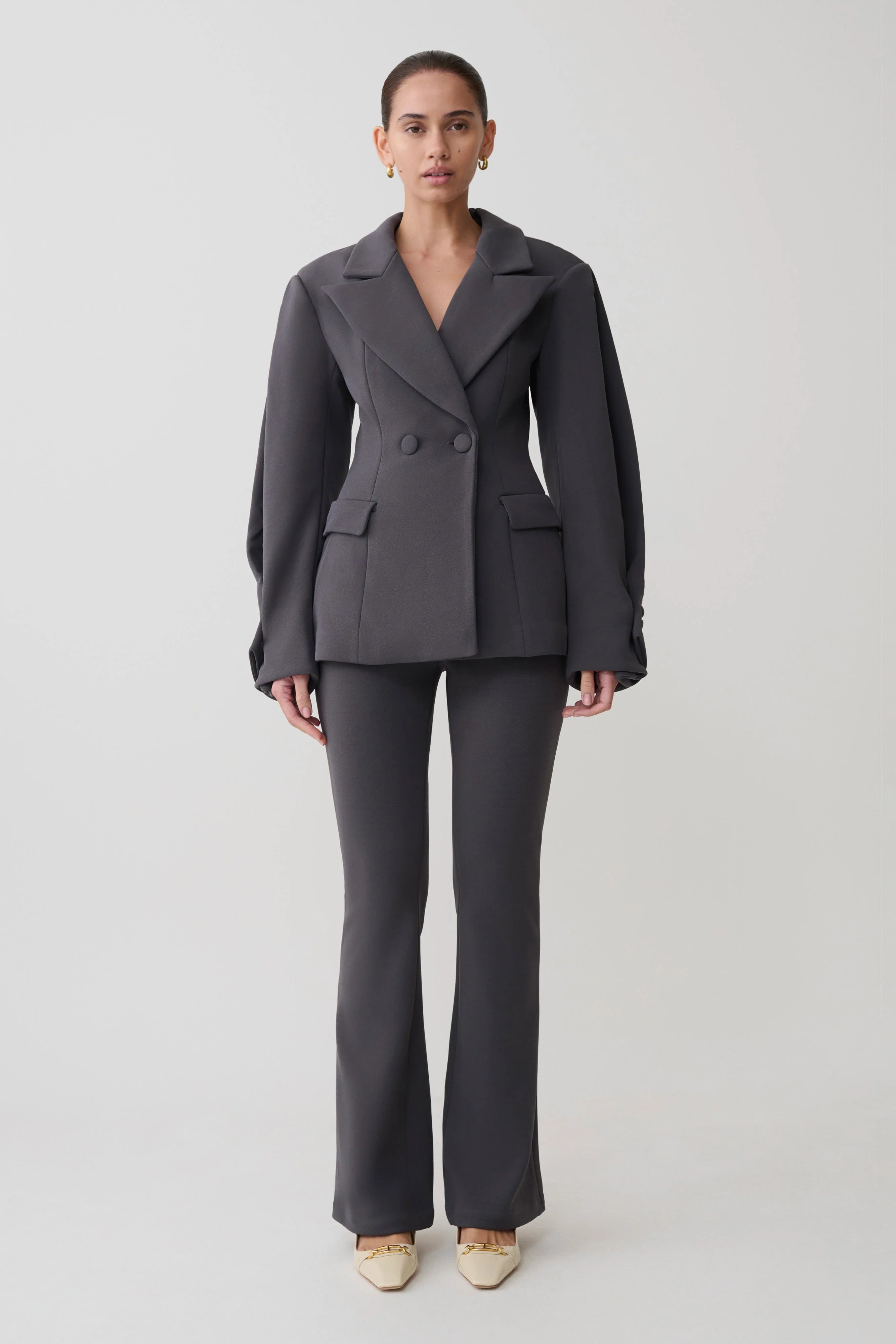 Wesley Structured Blazer Charcoal Shadow