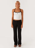 Signature Monogram Halter Top White