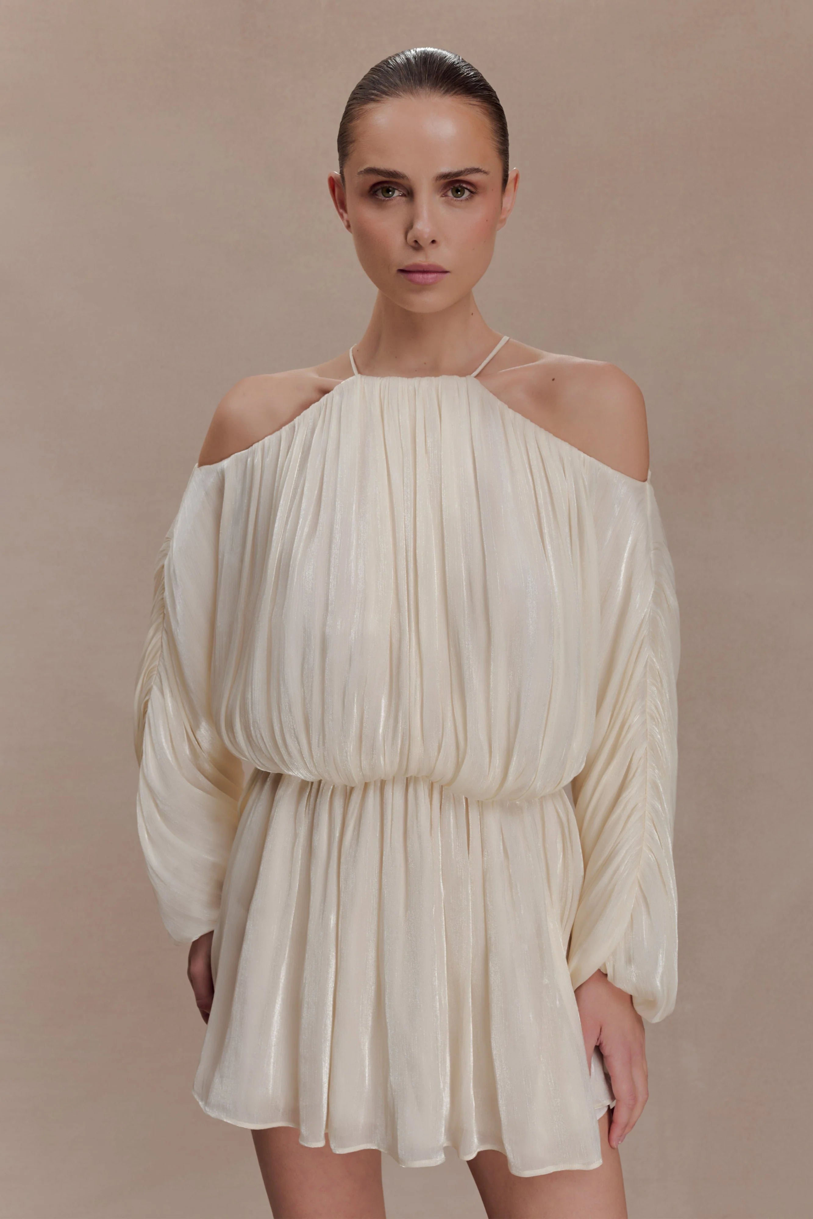 Minna Halter Mini Dress Opal White