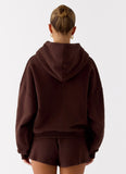 Signature Double Zip Up Hoodie Chocolate