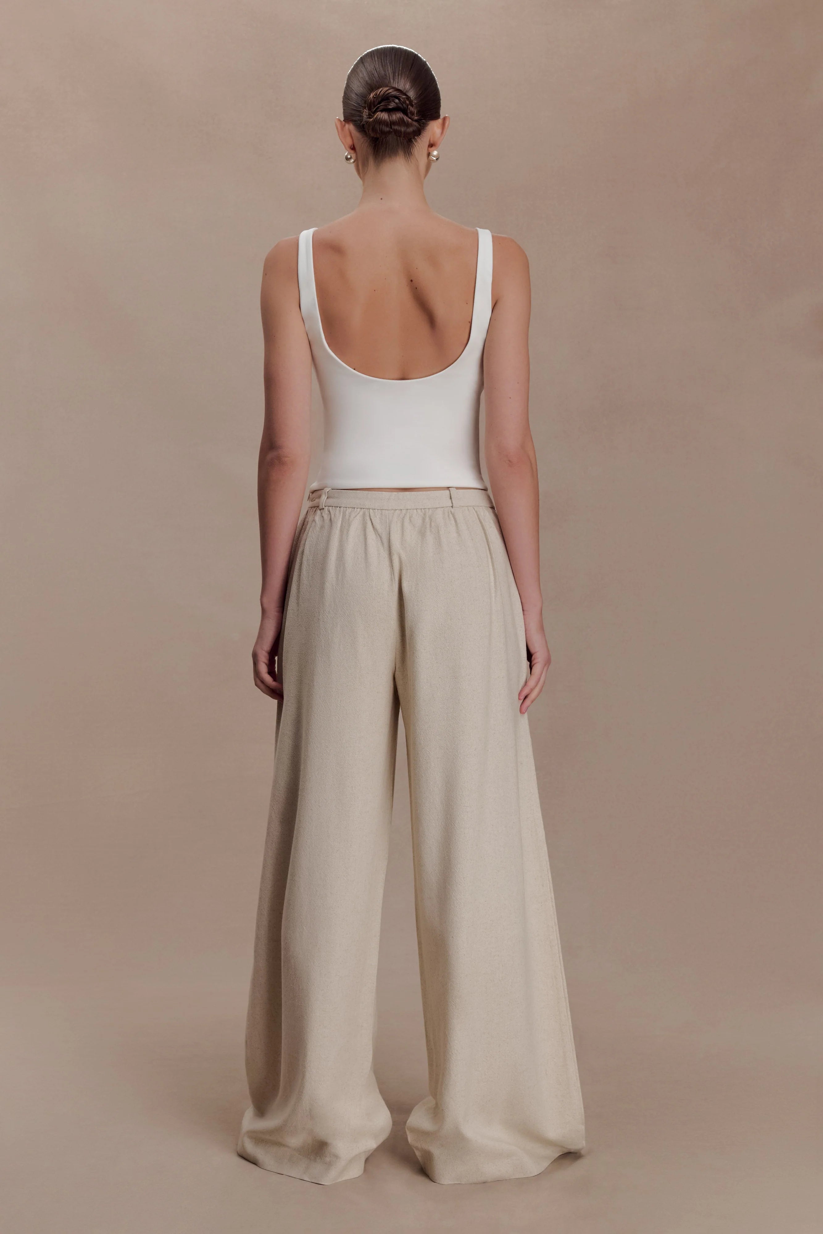 Gabby Straight Leg Linen Pants Natural