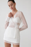Frankie Organza Cross Over Shirt White
