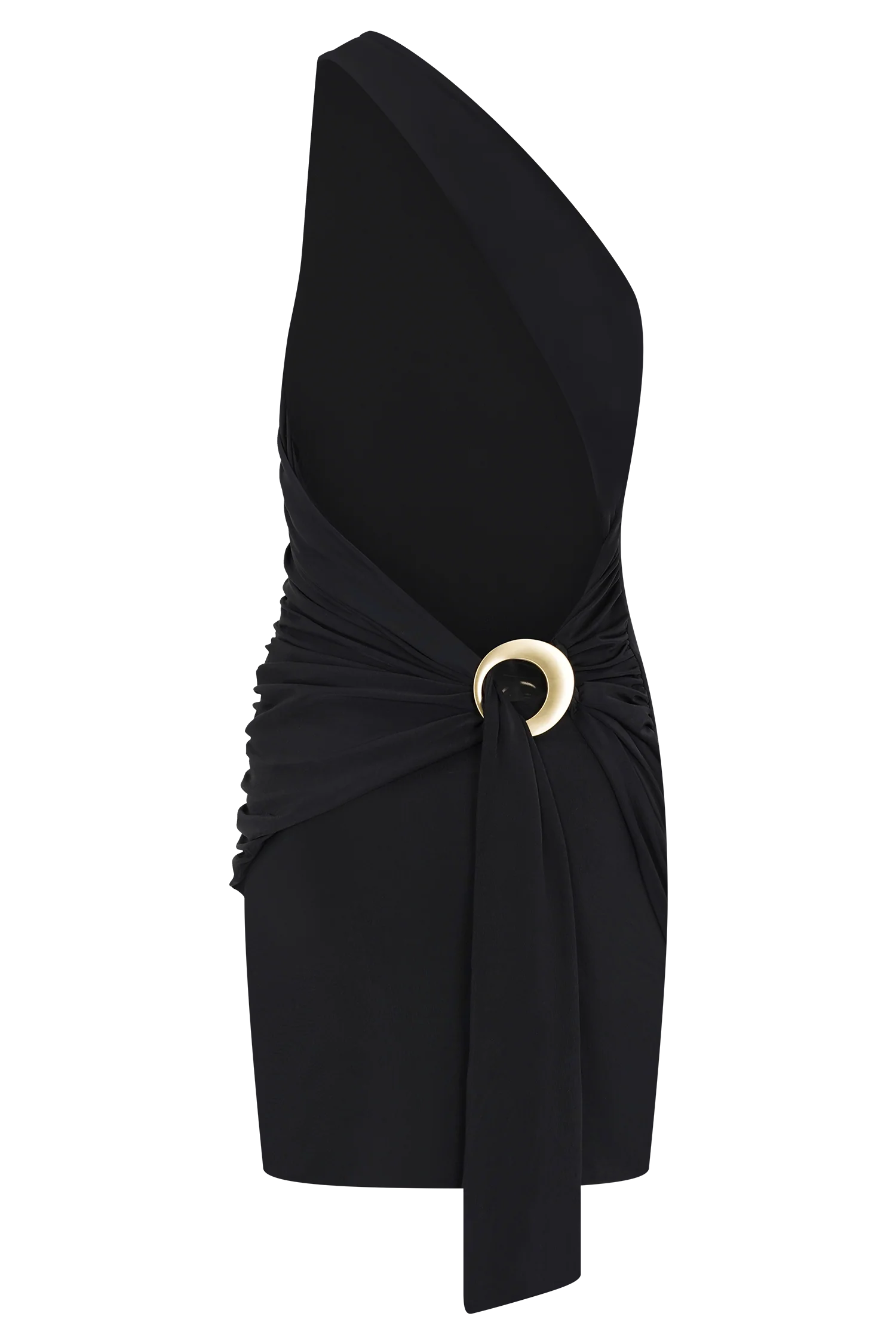 Claudette Slinky Mini Dress With Hardware Black