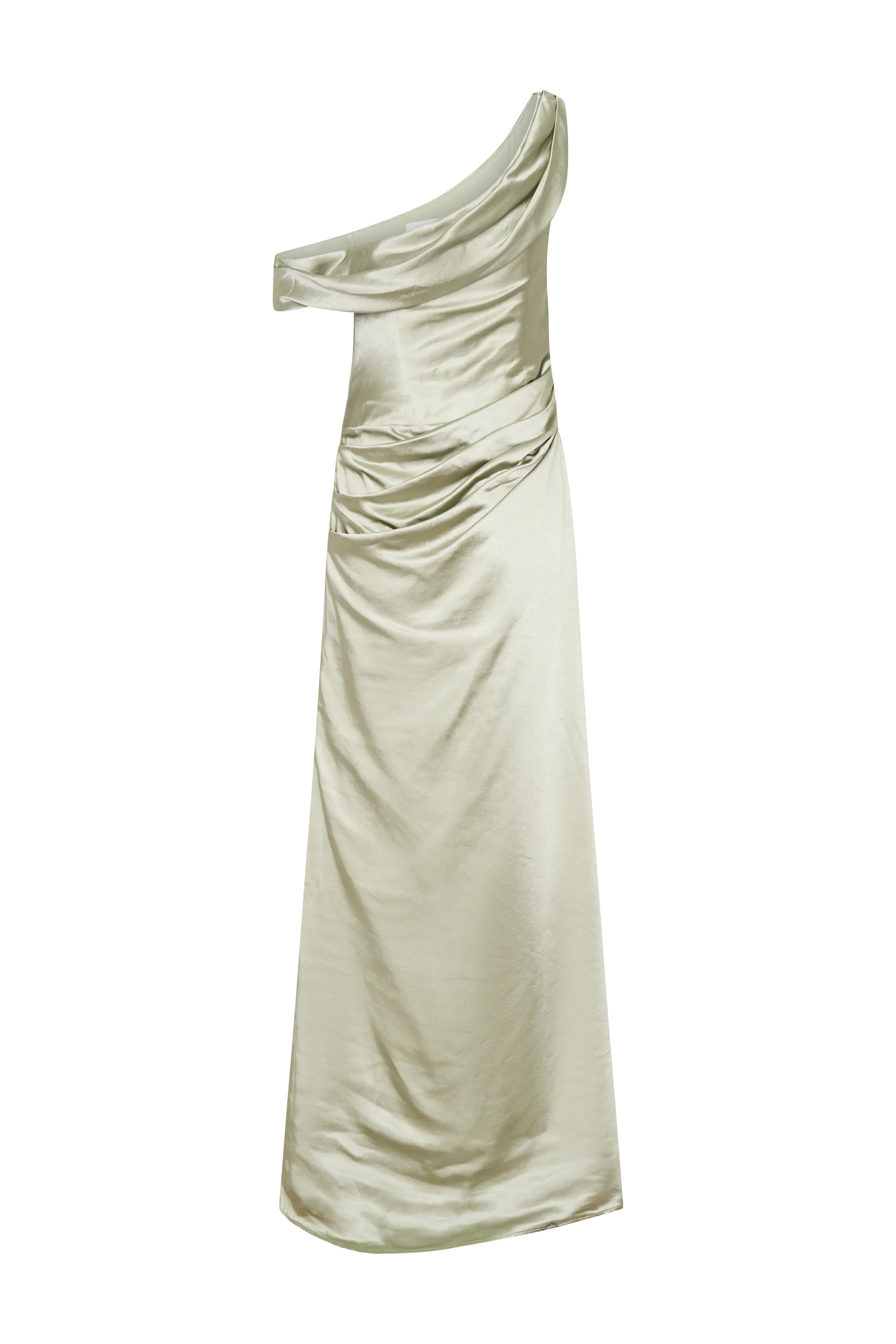 Dalia Off Shoulder Satin Maxi Dress Sage