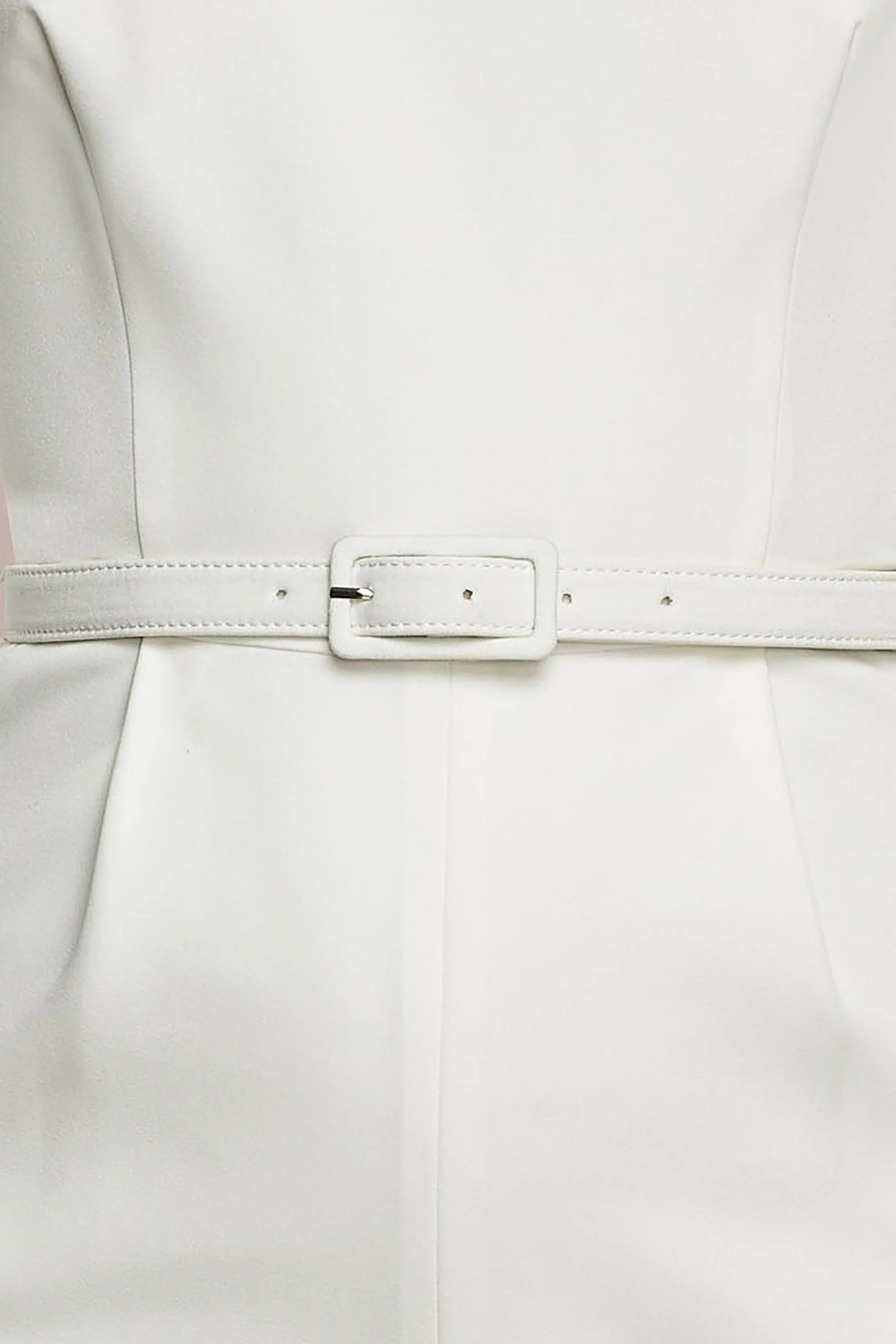 Prize Cream Crew Neck Jumpsuit With Embellishment Detail