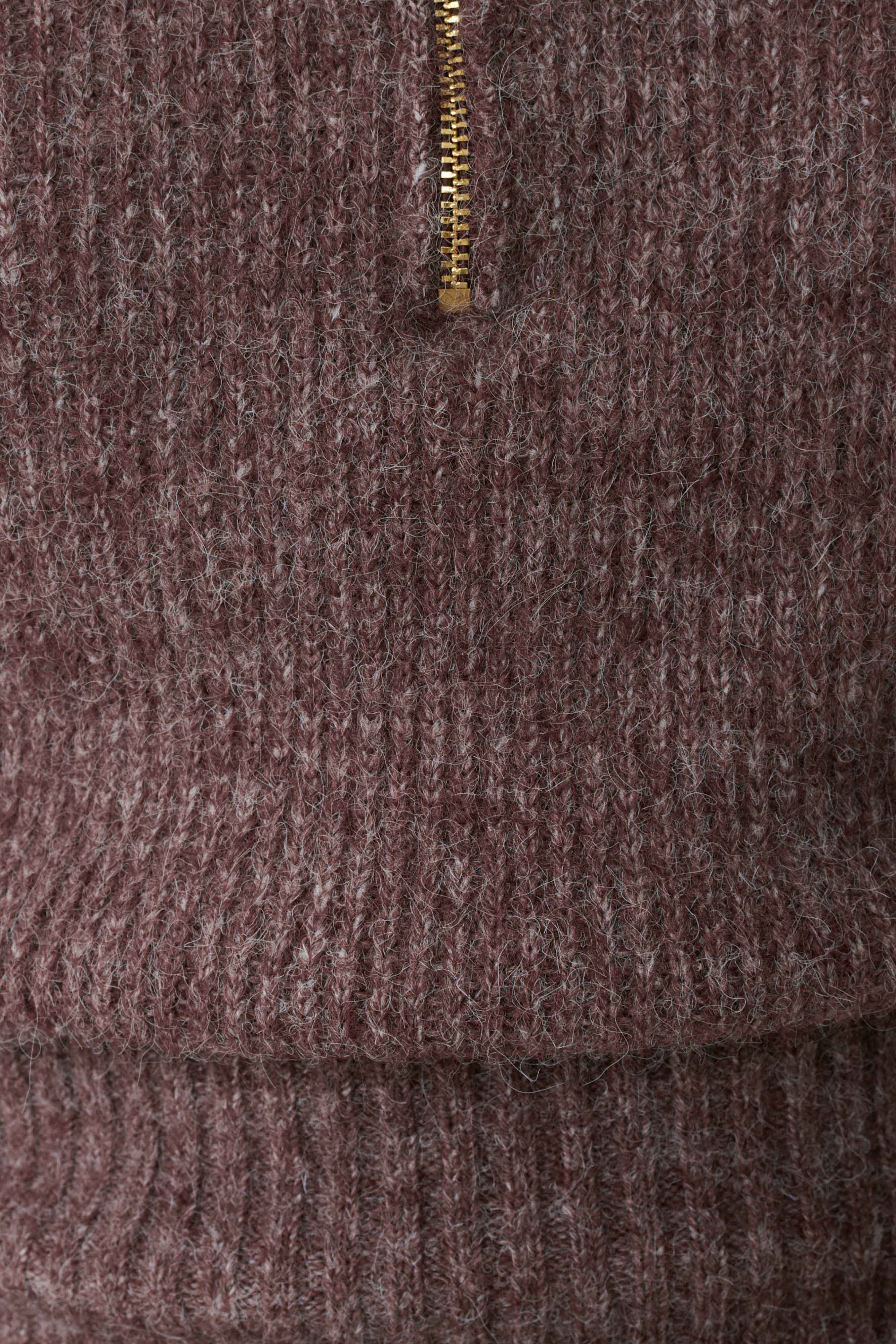 Skylaine Zip Knit Jumper Brown Marle