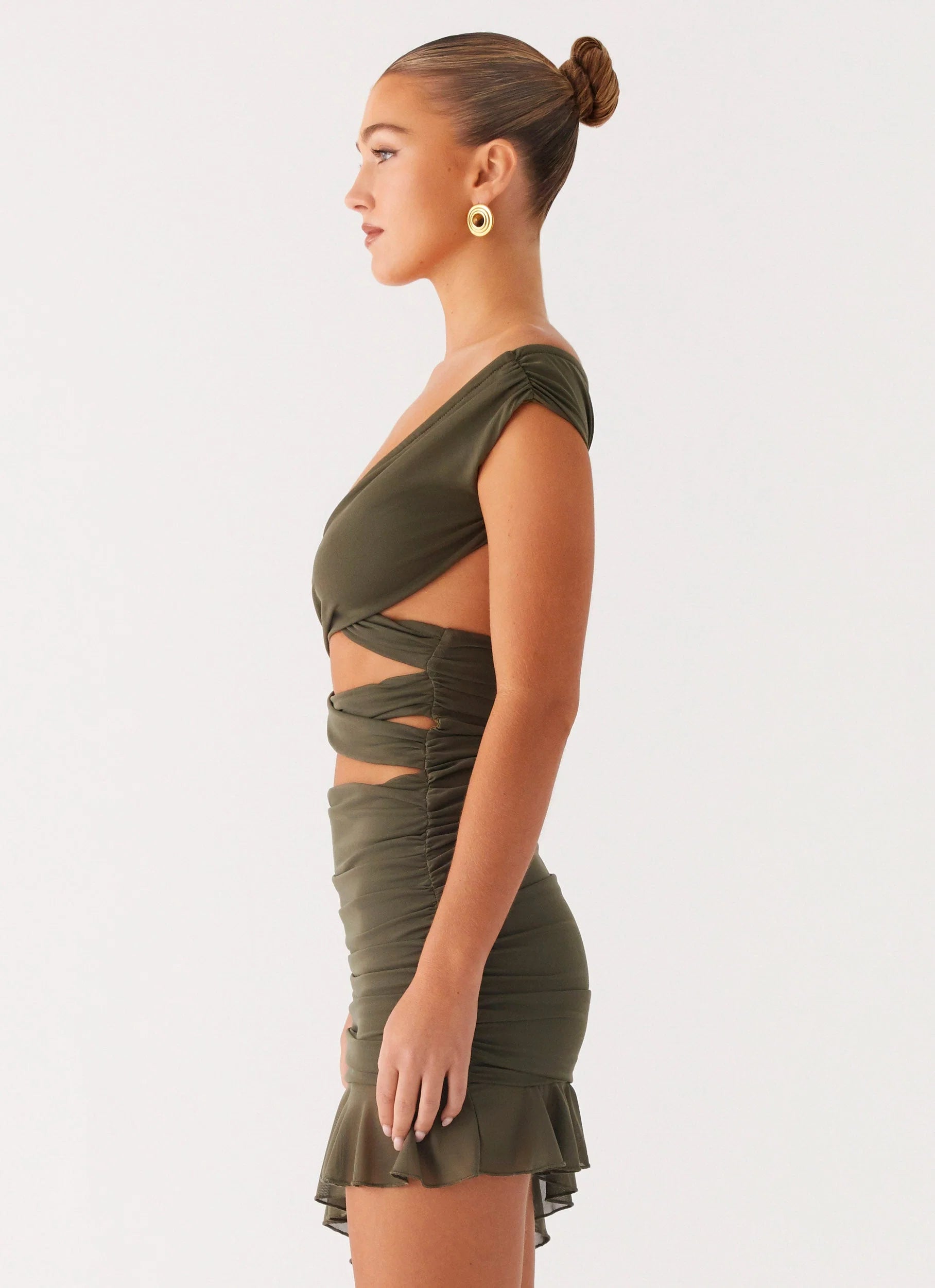 Ivy Whisper Mini Dress Khaki