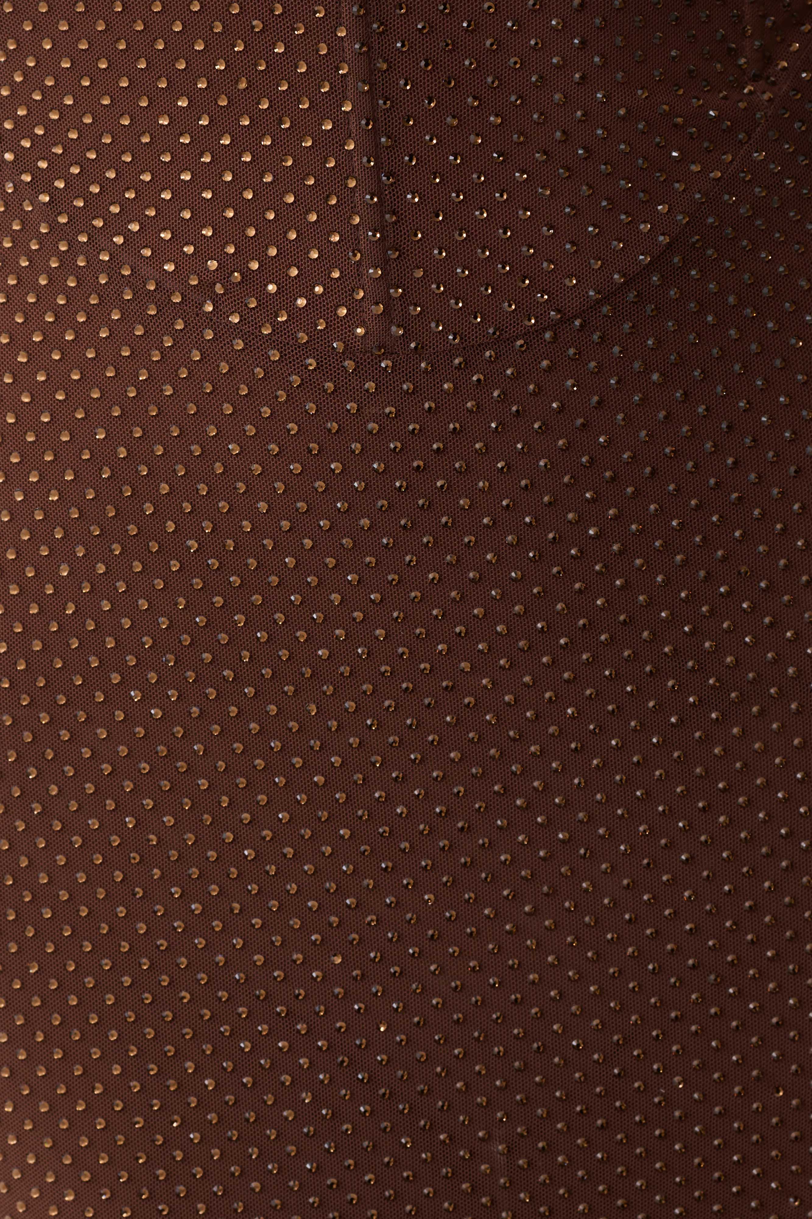 Phi Multi Wear Cowl Diamante Maxi Dress Chocolate