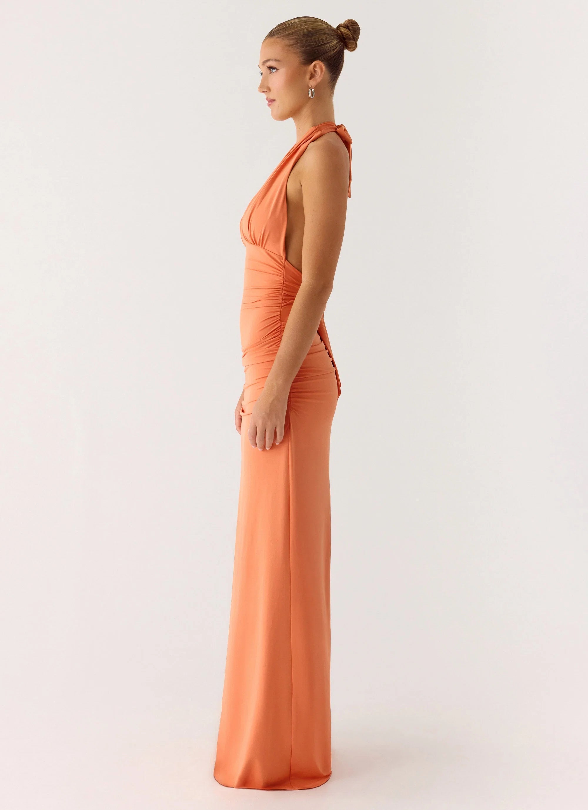 Ilaria Halter Maxi Dress Apricot