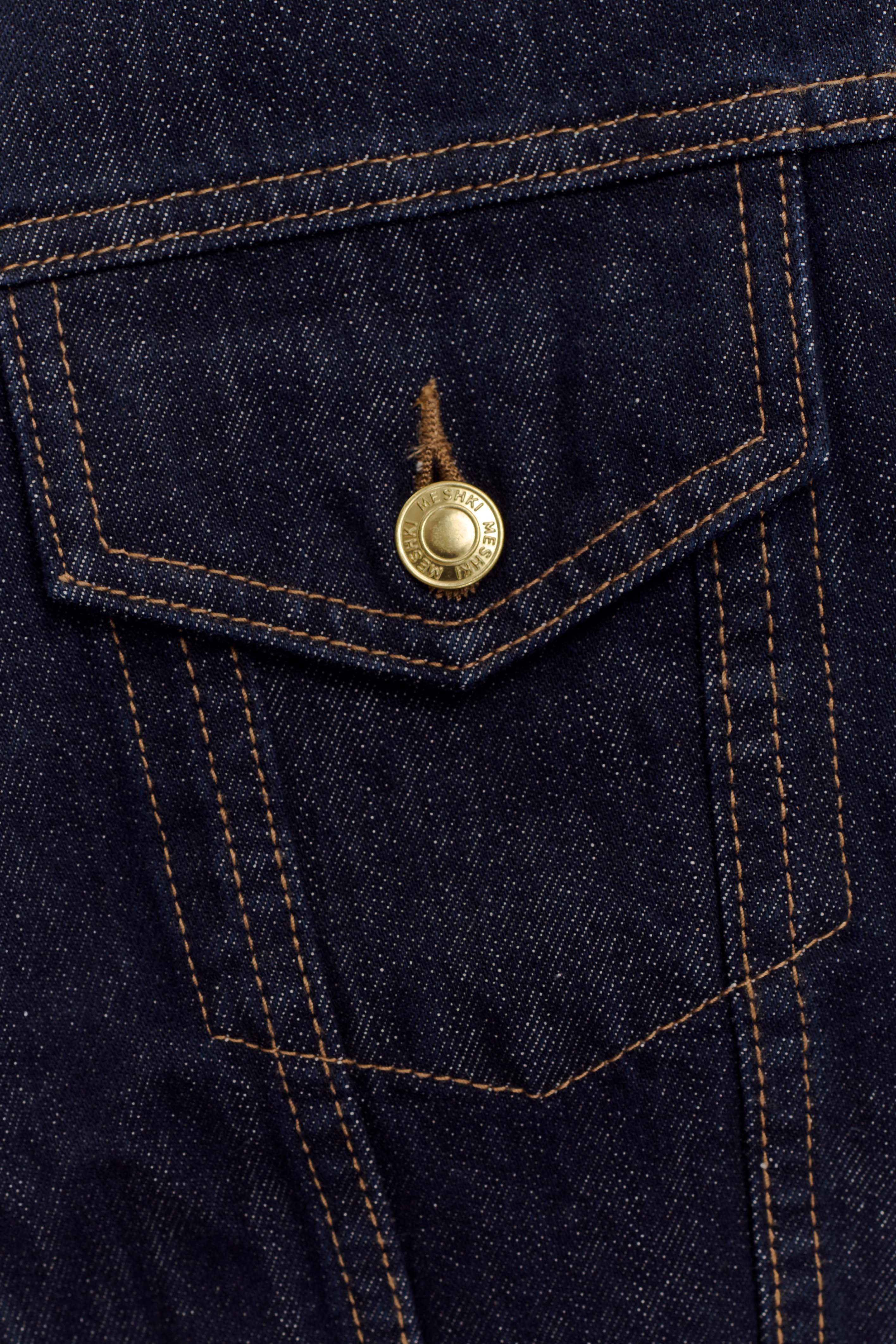 Kirra Cinched Denim Jacket Washed Indigo Blue