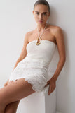 Dimitri Knit Halter Top With Hardware Ivory