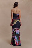 Madison Strapless Slinky Maxi Dress Multi Fluid Reverie Print