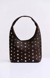 Peta Jain Jenni Chocolate Pebbled Studded PU Bag