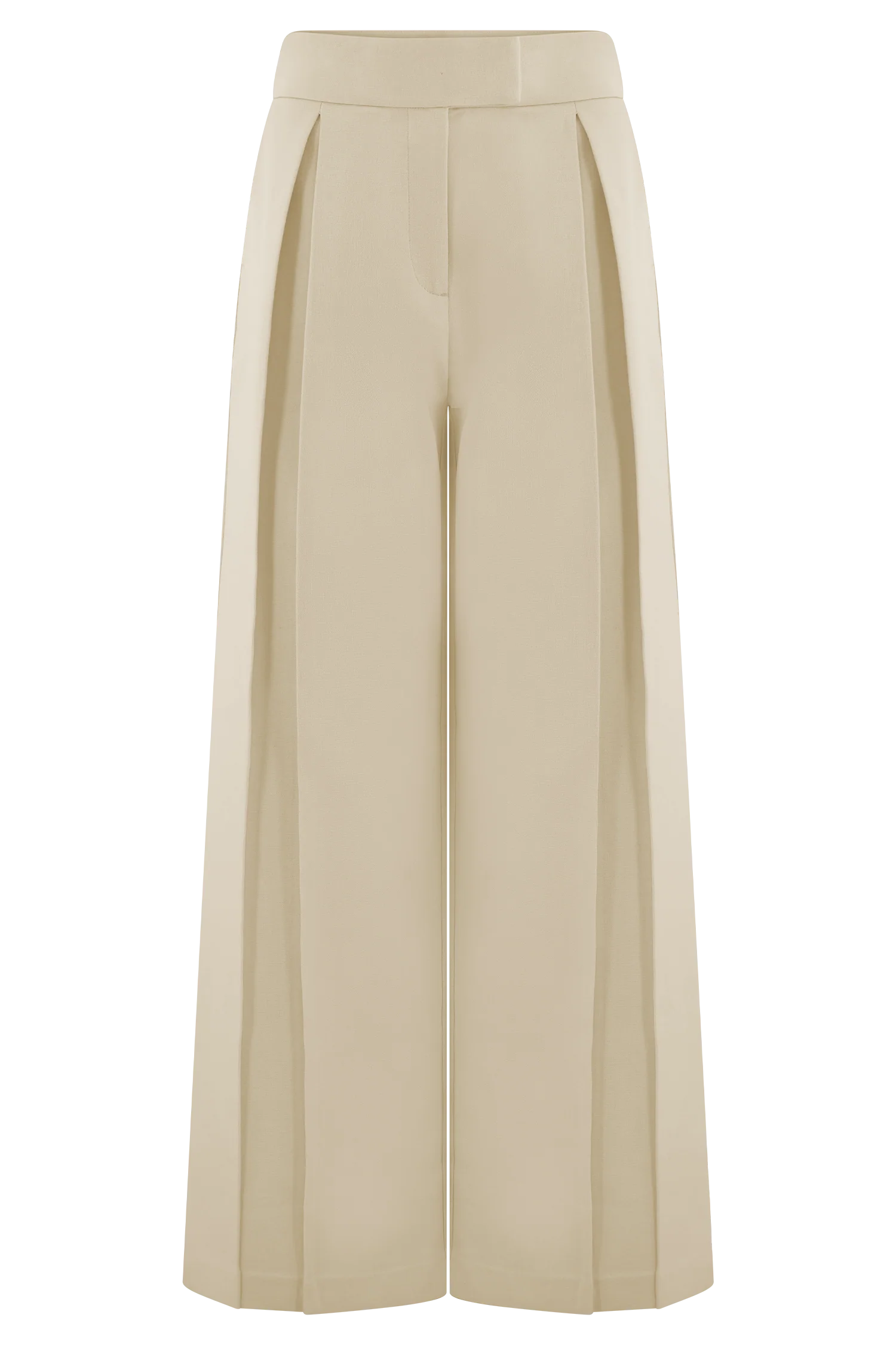 Raya Mid Rise Wide Leg Linen Pant Natural Beige