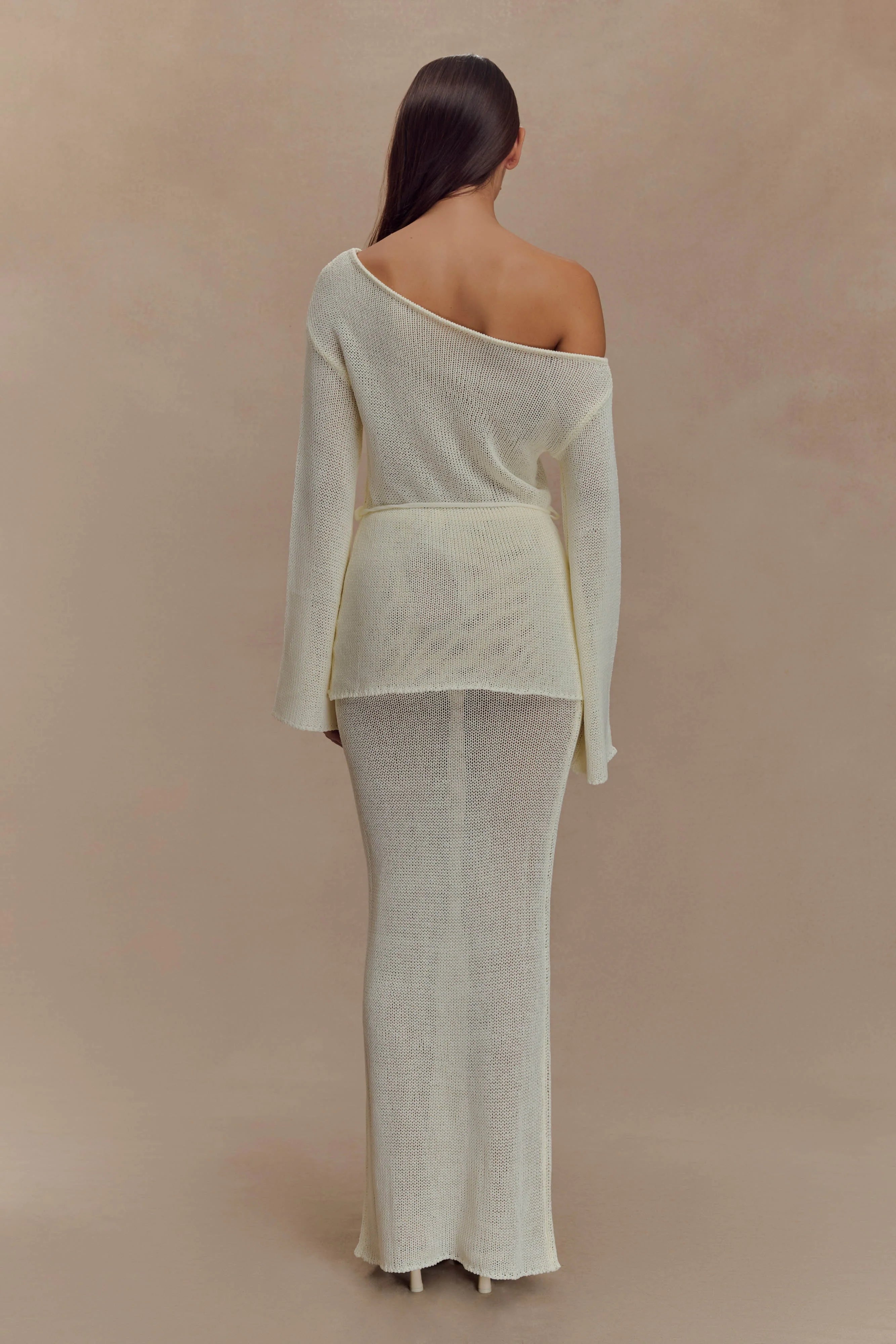 Reagan Off Shoulder Knit Top White