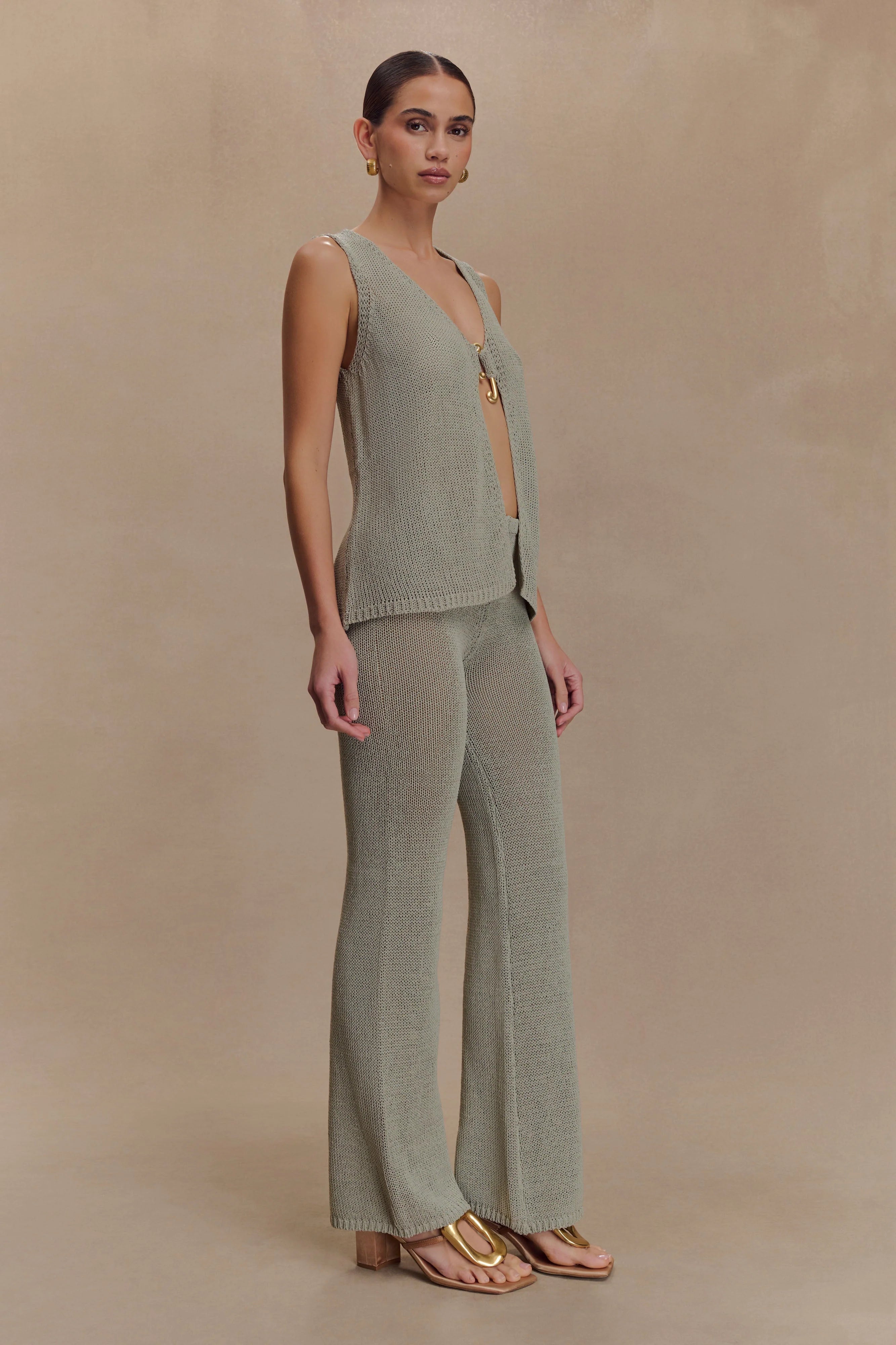 Malani Wide Leg Knit Pants Sage