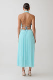 Thien Cowl Halter Midi Dress Blue