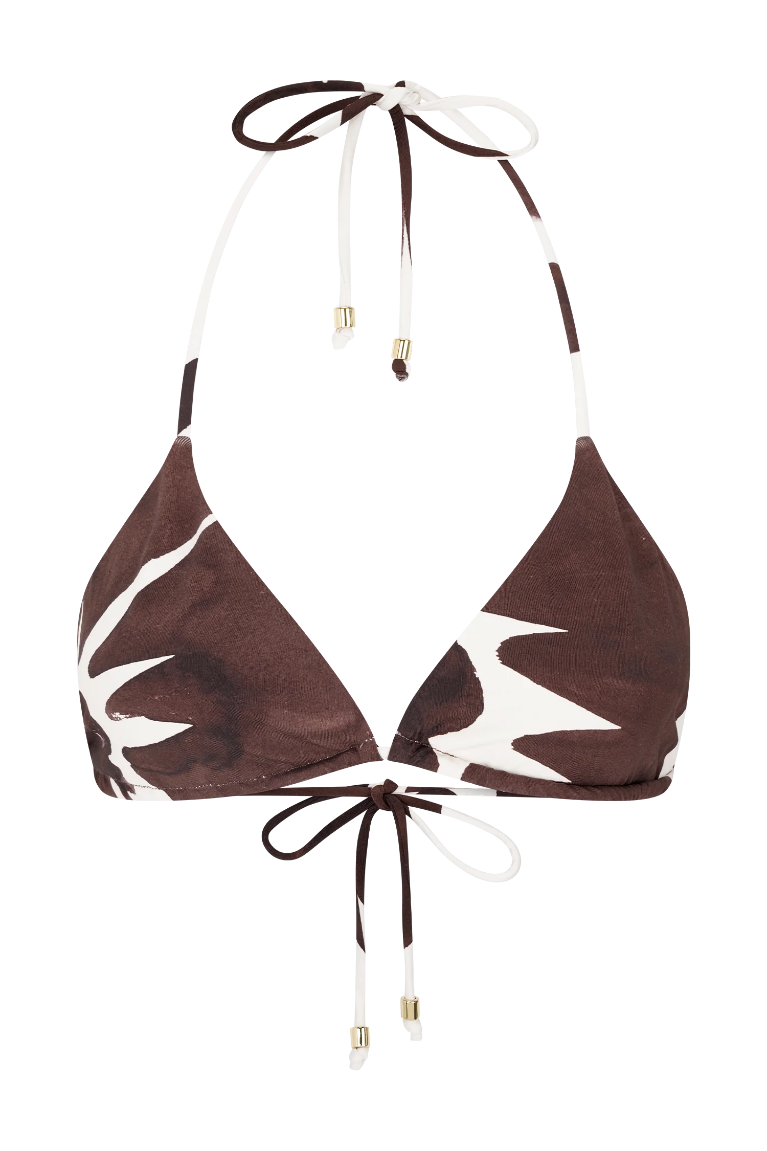 Marquise Bikini Top Chocolate Deco Fleur Print