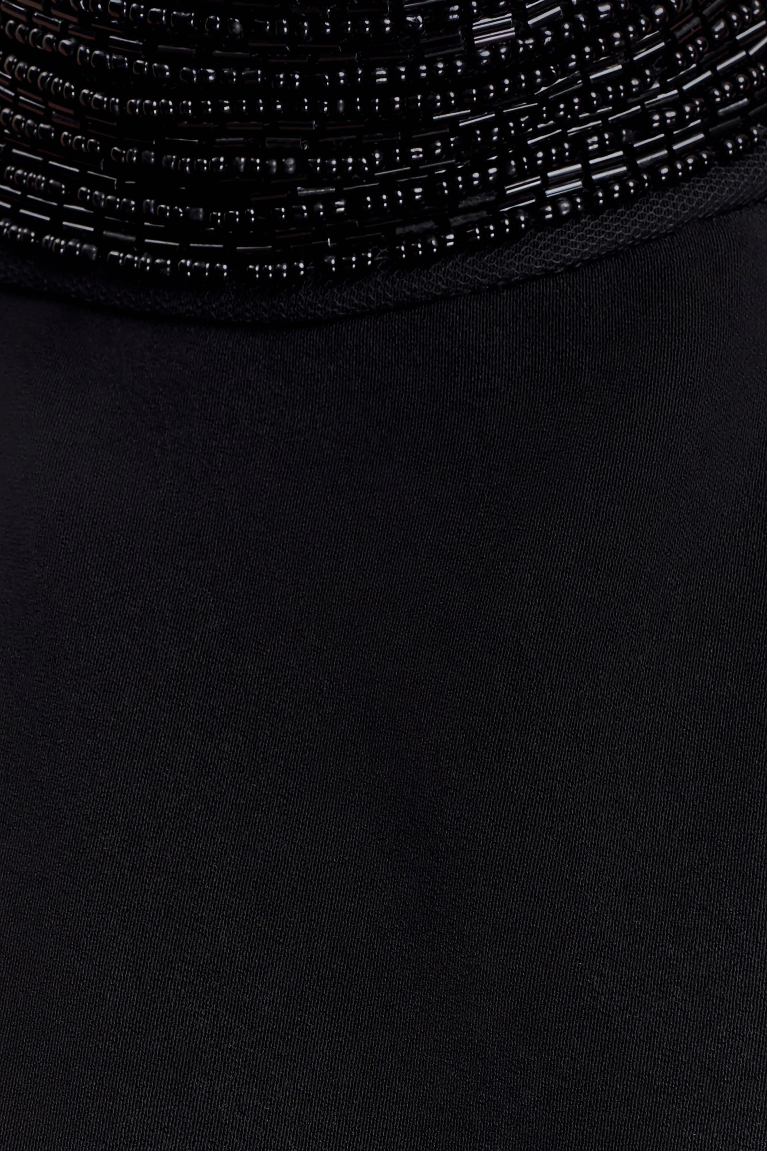 Emilia Beaded Neck Halter Top Black