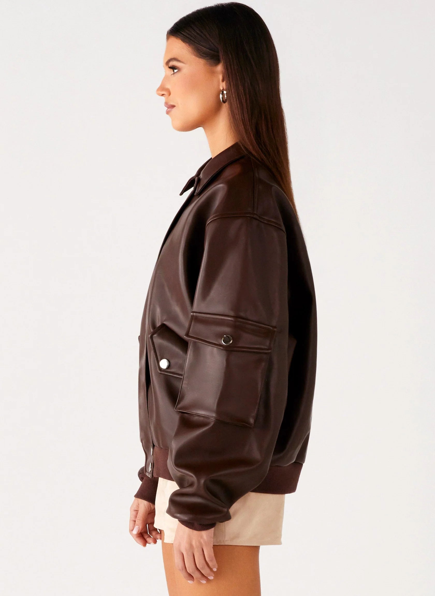 Indara Bomber Jacket Chocolate
