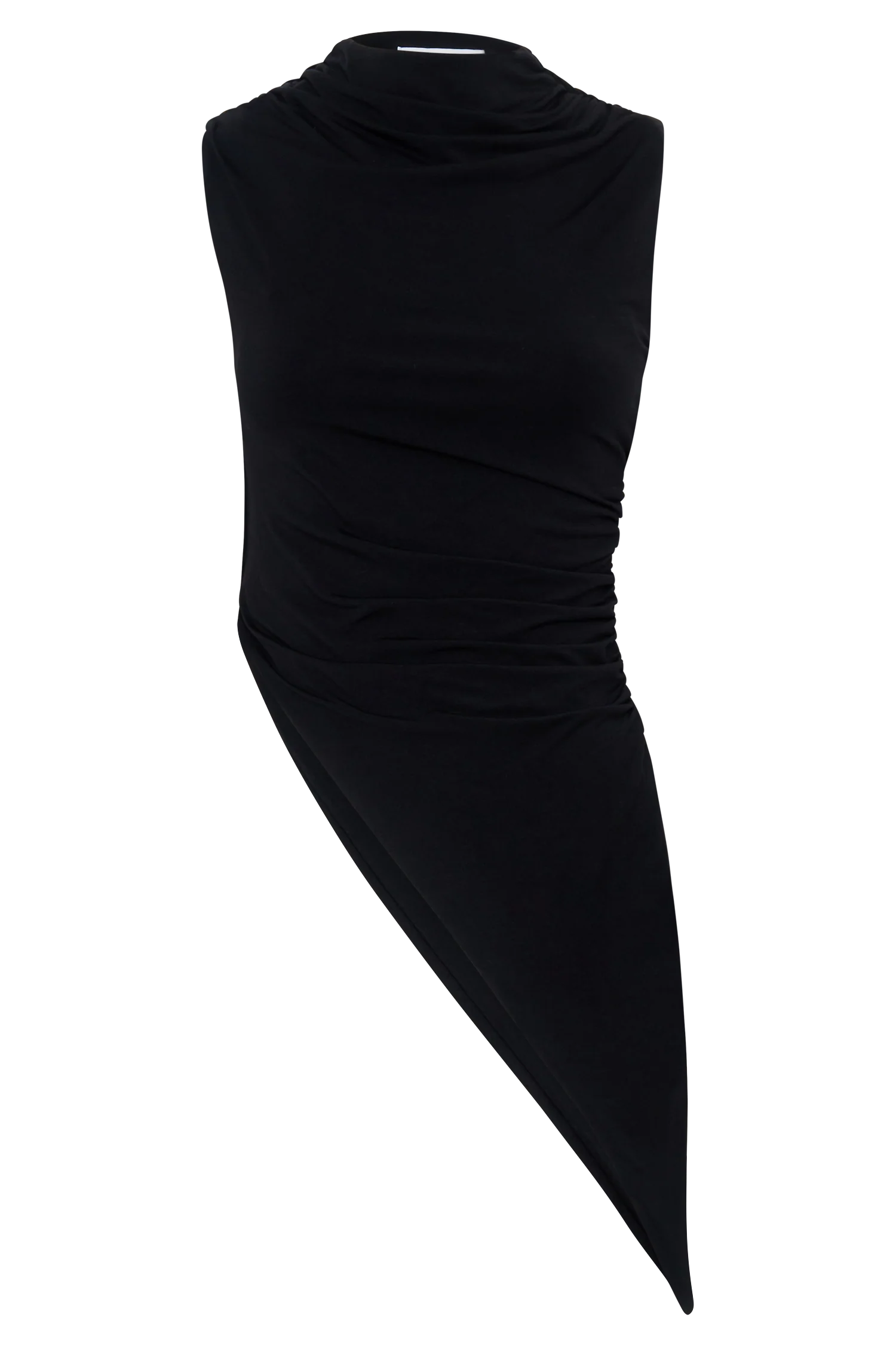 Suong High Neck Gathered Top Black