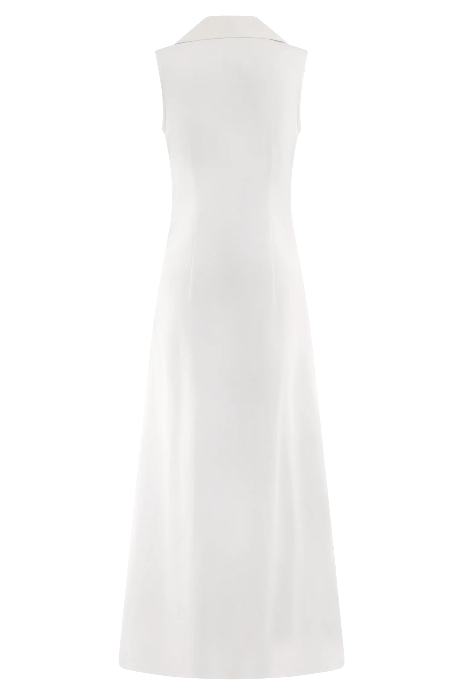 Dante Ruched Linen Midi Dress White