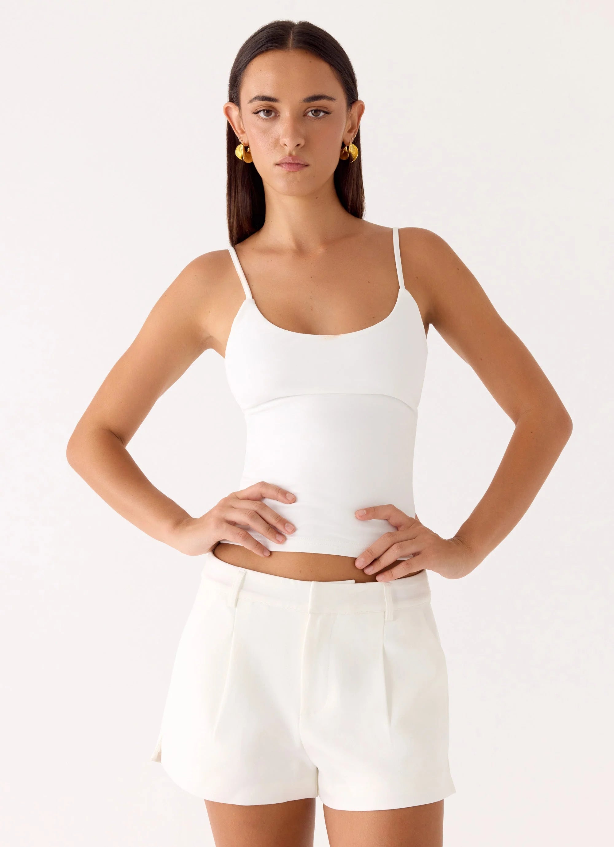 Asher Suiting Shorts White
