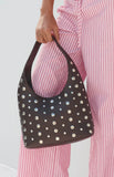 Peta Jain Jenni Chocolate Pebbled Studded PU Bag
