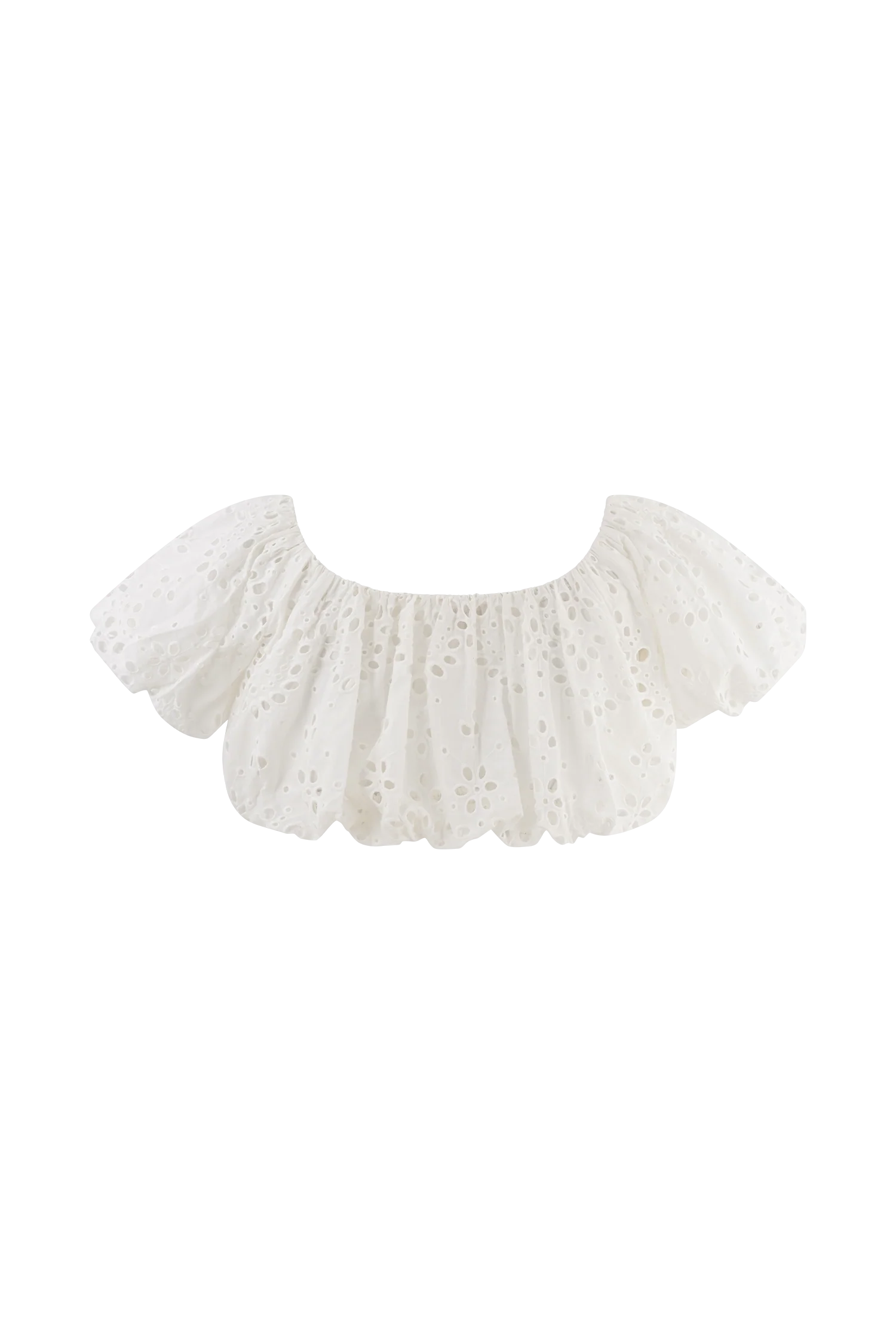 Autumn Off Shoulder Broderie Top White