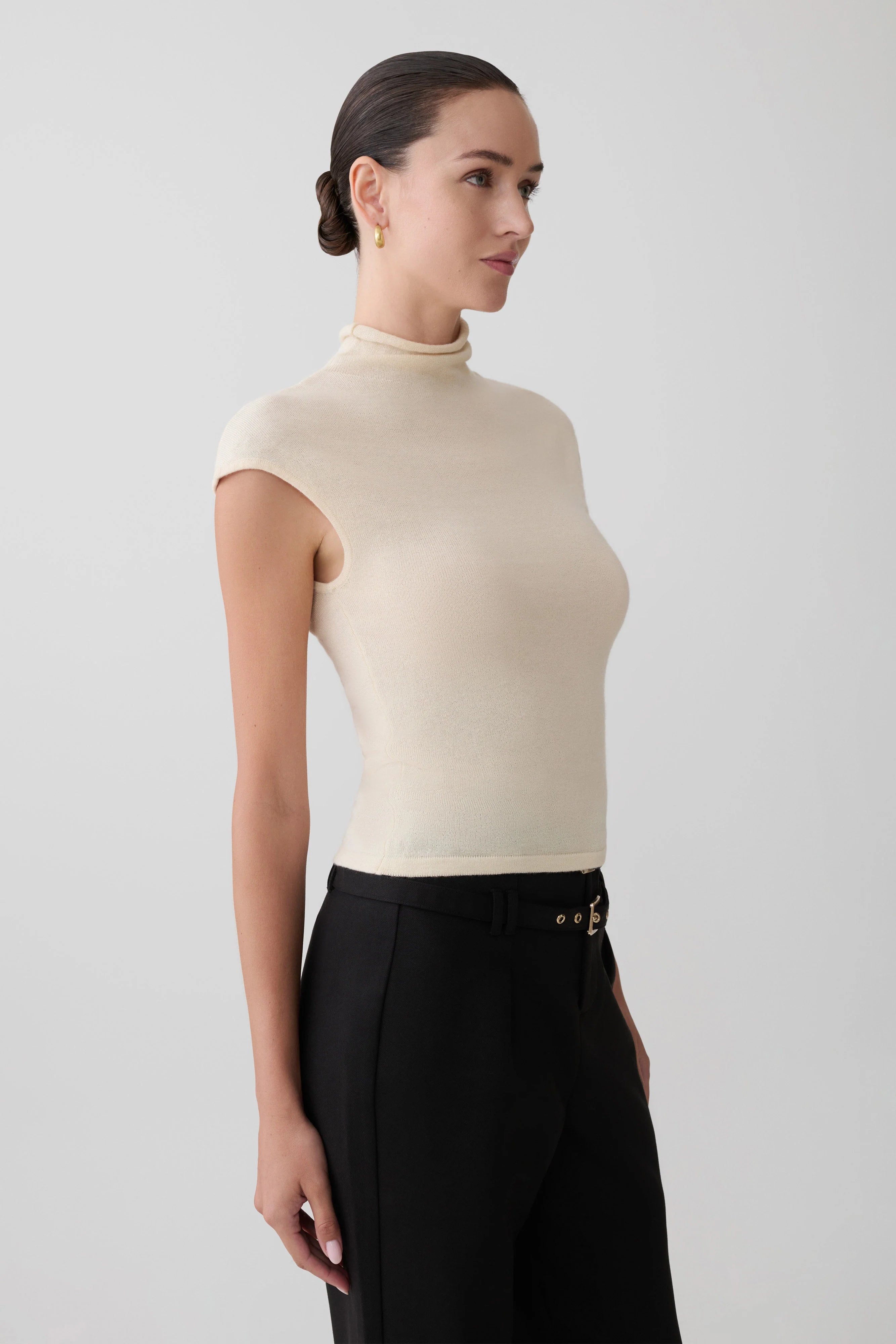 Sonny Short Sleeve Knit Top Cream