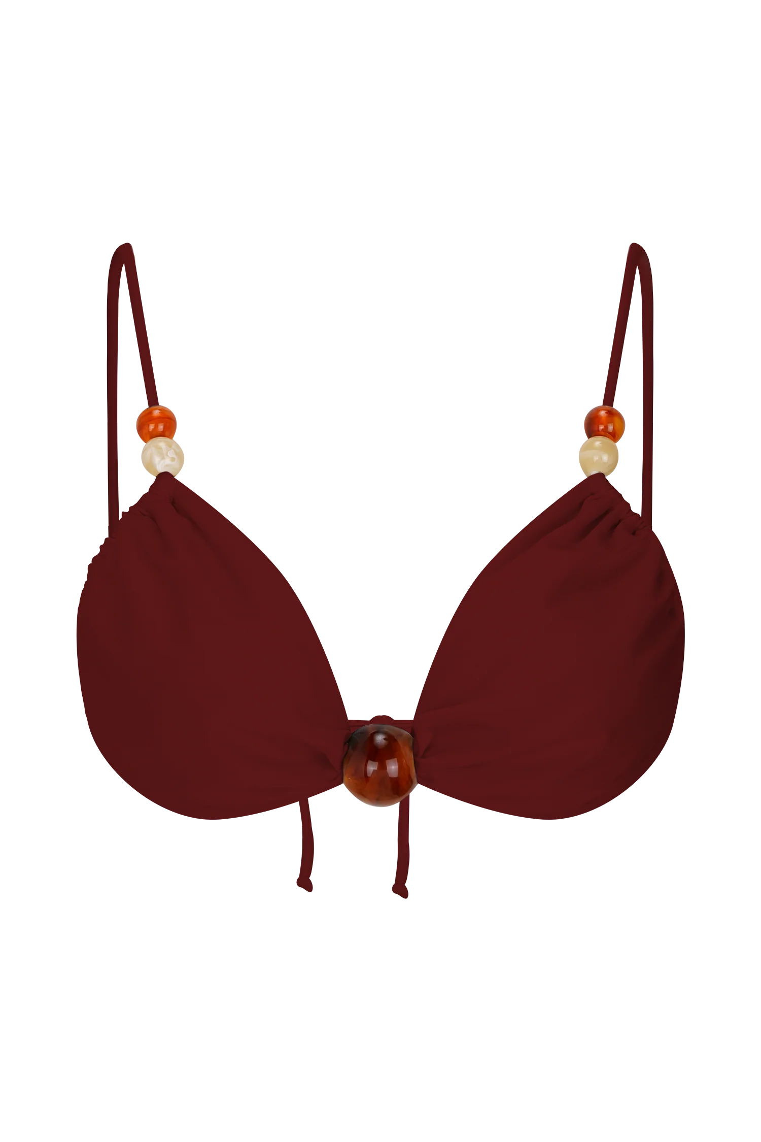 Memphis Beaded Bikini Top Wine