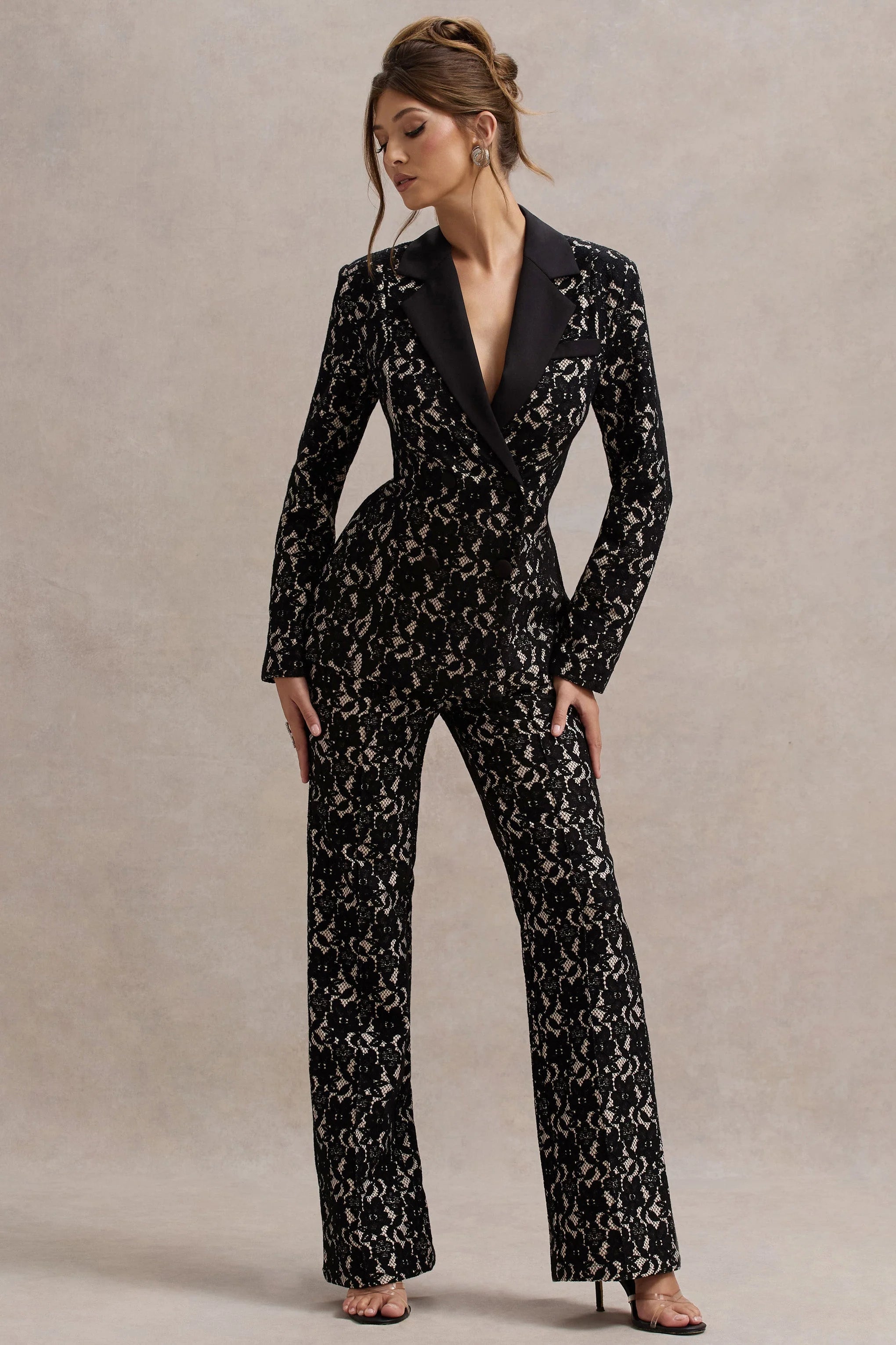 Kennedy Black Lace Tailored Blazer