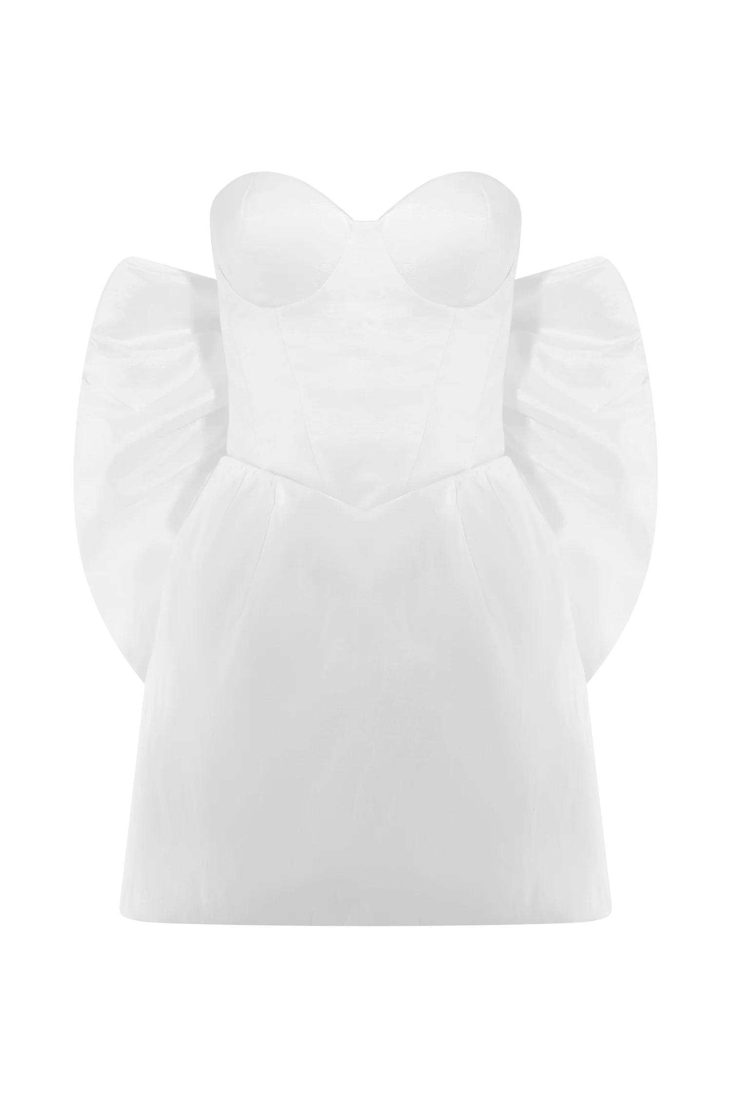 Suzette Taffeta Bow Mini Dress White