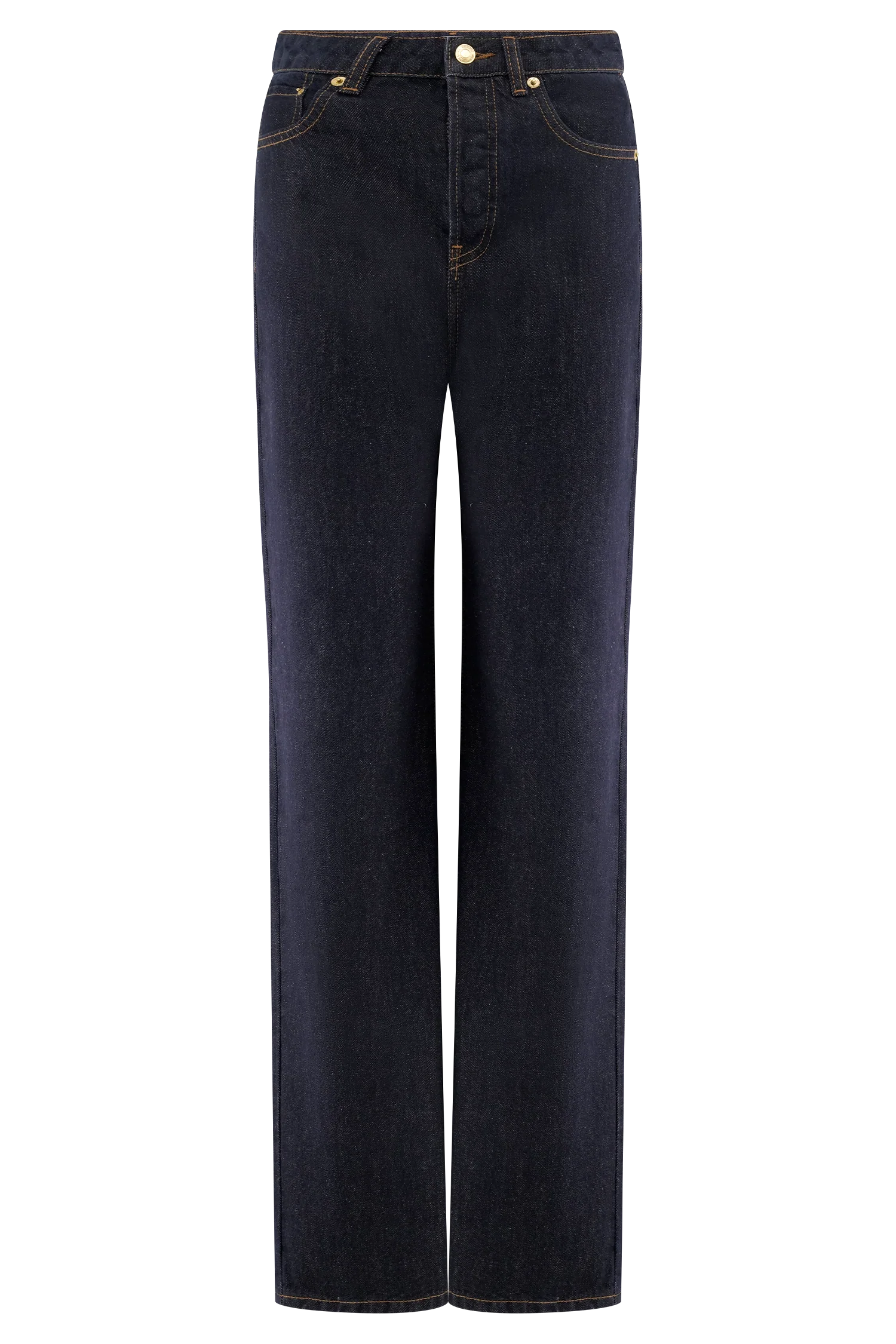 Janine High Waisted Straight Leg Jeans Washed Indigo Blue