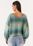 Lynne Oversized Jumper Green Ombre