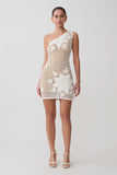 Barker Hand Crochet Knit Mini Dress White