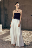 Suella Chiffon Denim Maxi Dress Indigo Blue