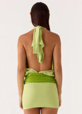Carlie Halter Mini Dress - Lime