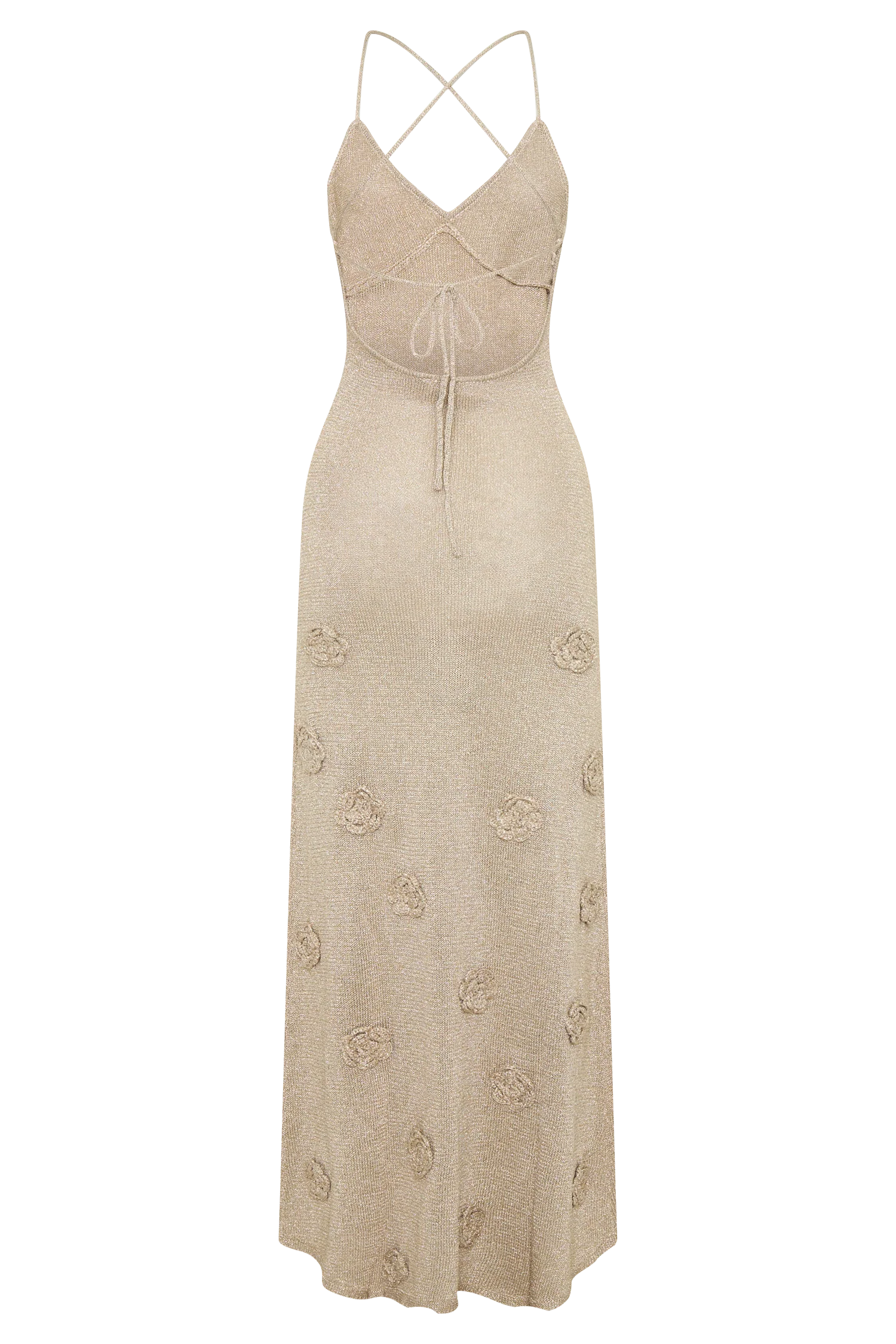 Suki Metallic Knit Maxi Dress Gold