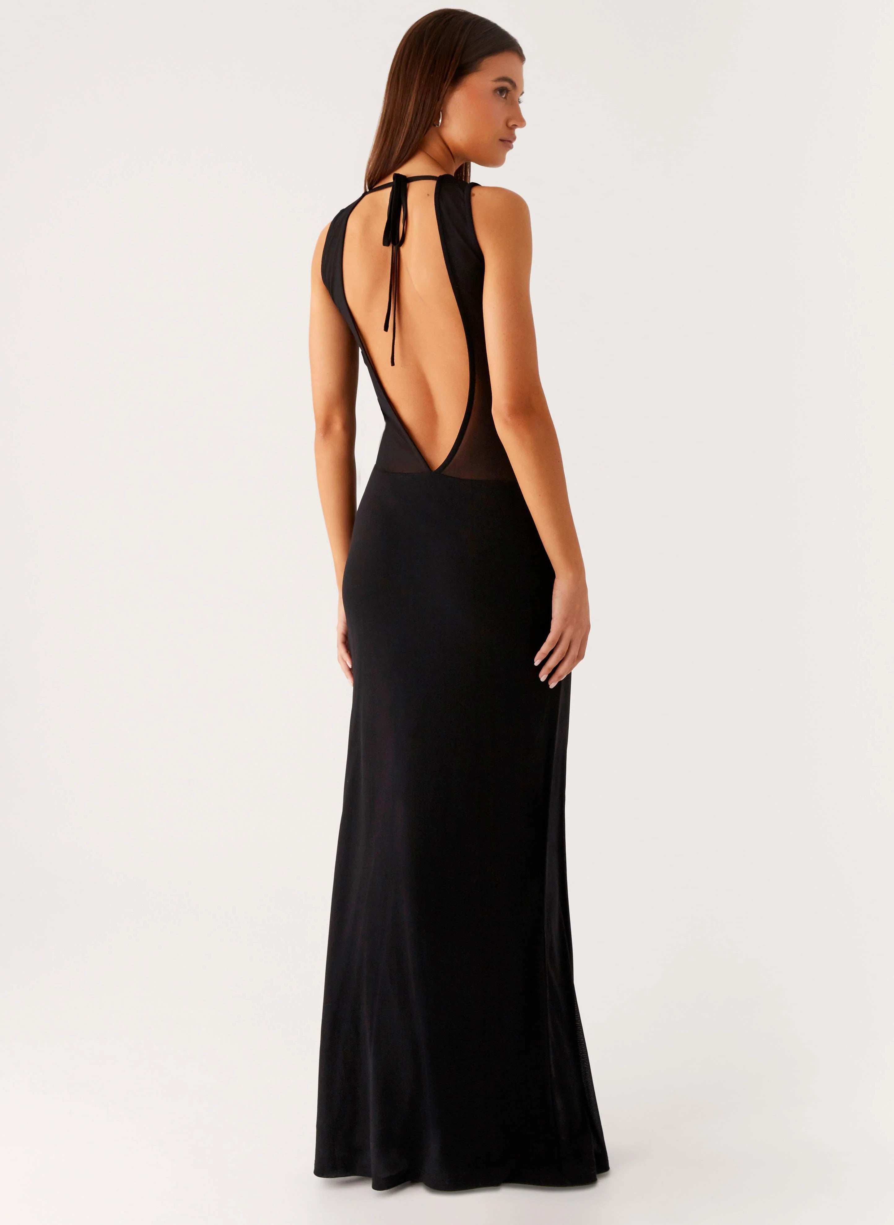 lyria Mesh Maxi Dress Black