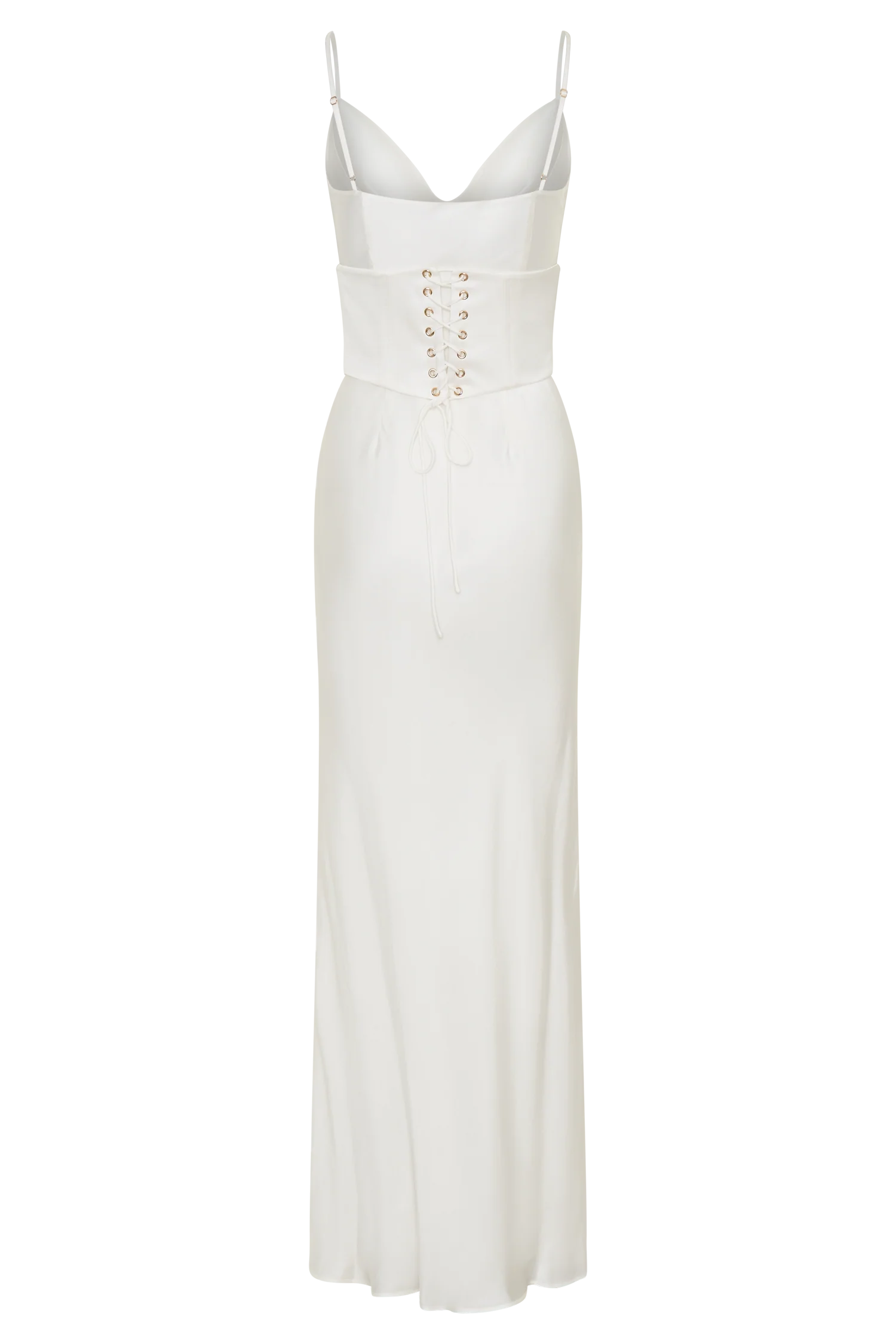 Seraphine Corset Satin Maxi Dress Ivory