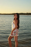 Davina White Crochet Mini Skirt