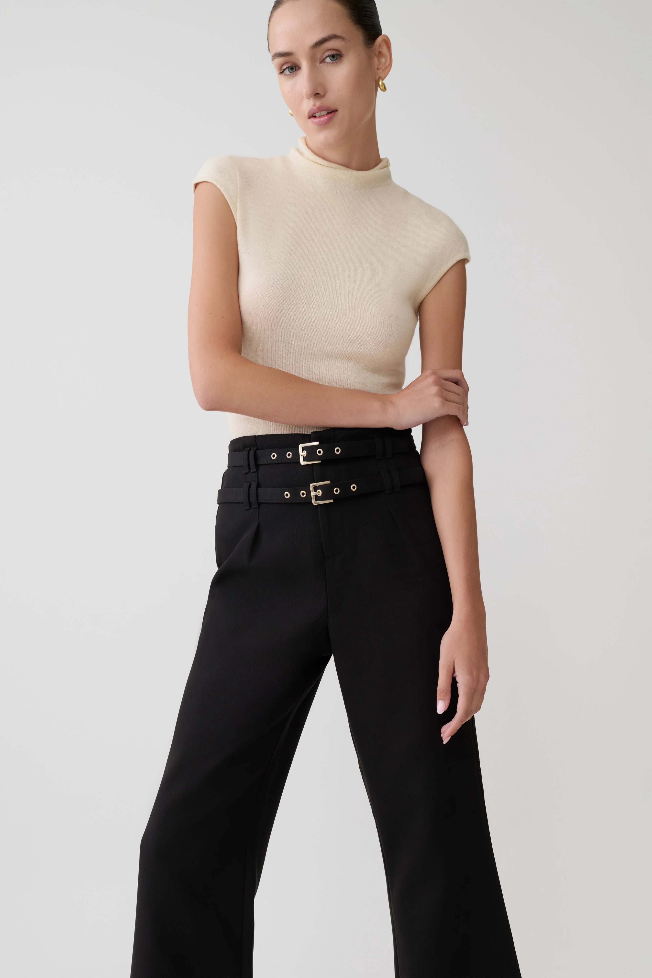 Sonny Short Sleeve Knit Top Cream