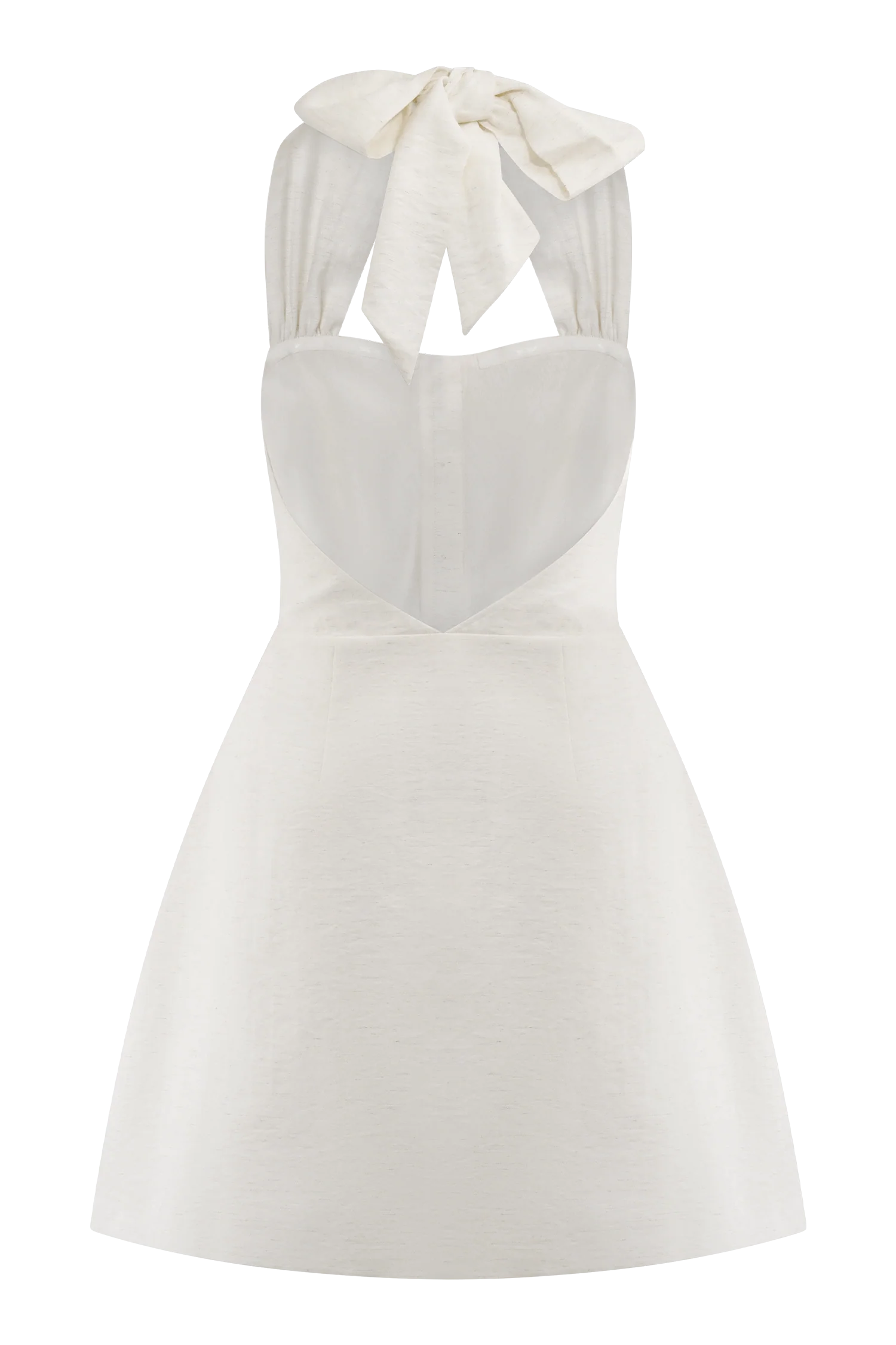 Anya Linen Halter Mini Dress Oat Marle